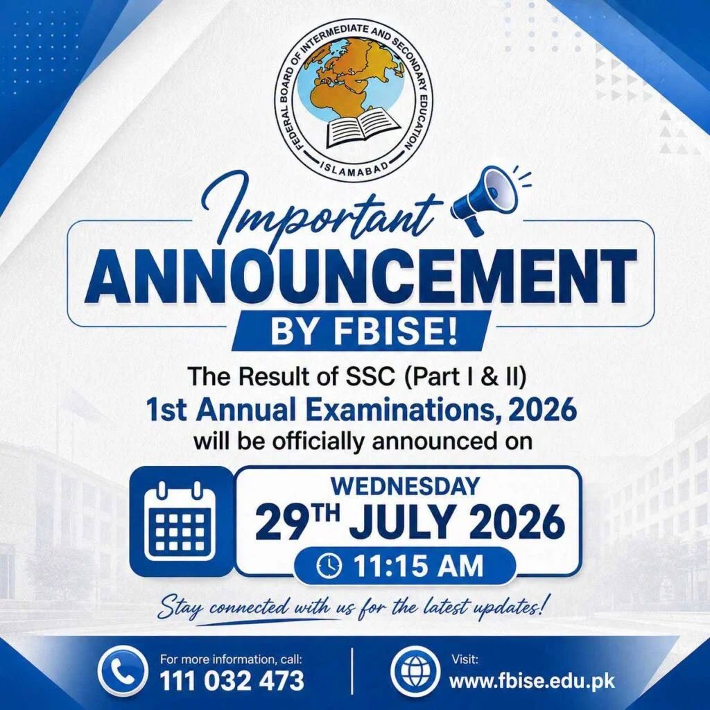 FBISE Result 2026 SSC/HSSC Online